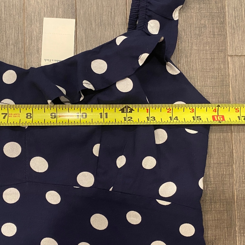 Abercrombie & Fitch Dark Blue Polka Dot Lined Sleeveless Top - Picture 4 of 6